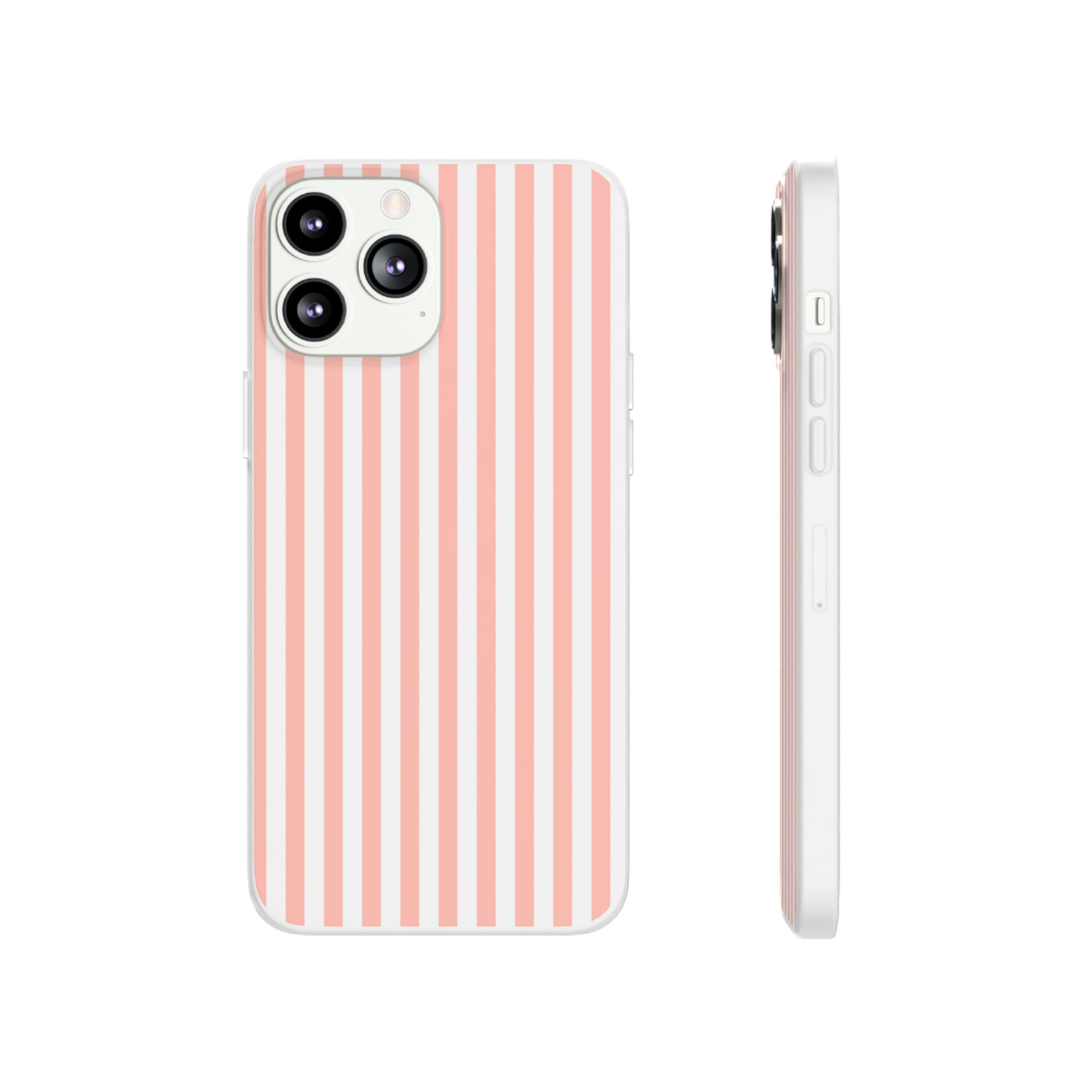 Coral Pink Stripes Flexible Phone Case iPhone Case Samsung Galaxy - Phone Case - Kristine Celestine