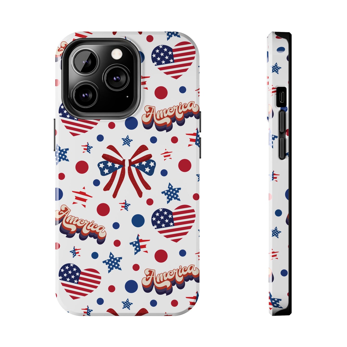 Coque de téléphone robuste America's Sweetheart and Bows pour iPhone et Samsung Galaxy