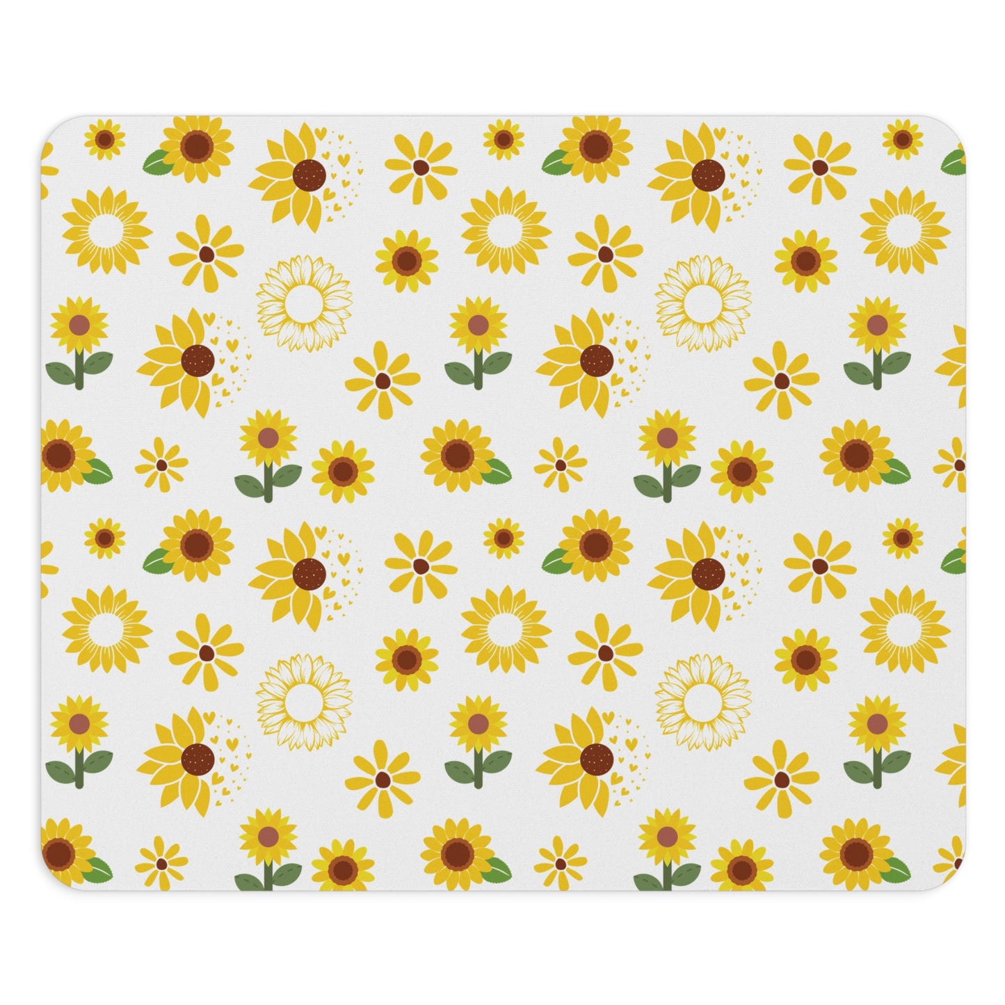 Sunflower Burst Mousepad Yellow Flower Spring Desk Mat Summer Floral Office Mat