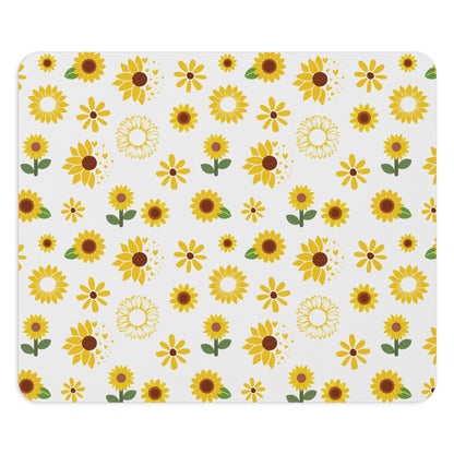 Sunflower Burst Mousepad Yellow Flower Spring Desk Mat Summer Floral Office Mat