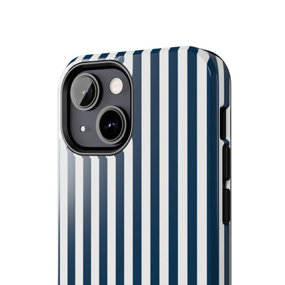 Navy Blue Stripes Tough Phone Case for iPhone and Samsung Galaxy