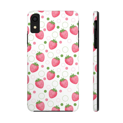 Pink Strawberry Bubbles Tough Phone Case for iPhone and Samsung Galaxy