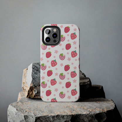 Strawberries and Daisies Tough Phone Case for iPhone and Samsung Galaxy