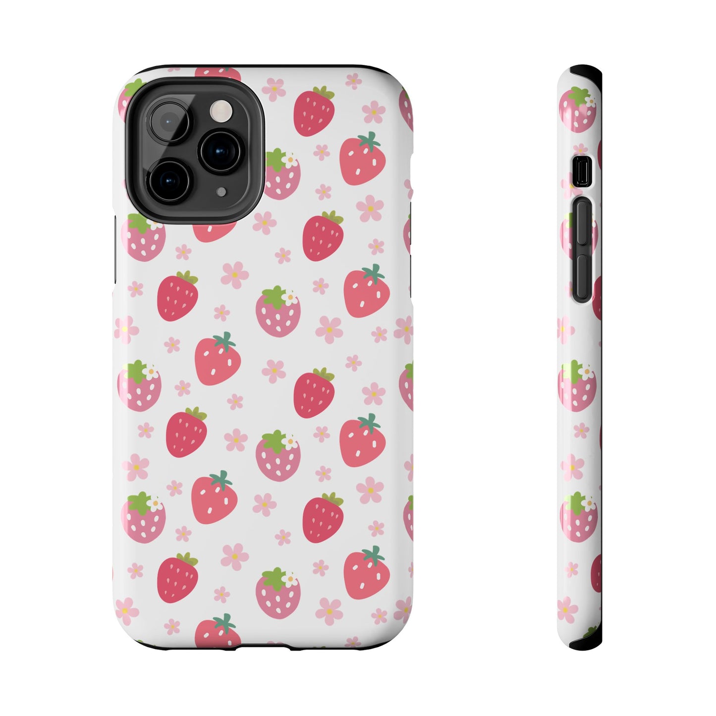 Strawberries and Daisies Tough Phone Case for iPhone and Samsung Galaxy