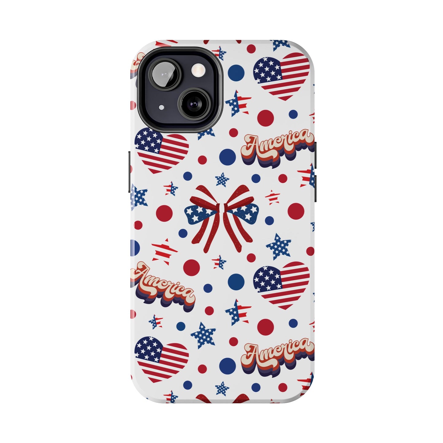 Coque de téléphone robuste America's Sweetheart and Bows pour iPhone et Samsung Galaxy