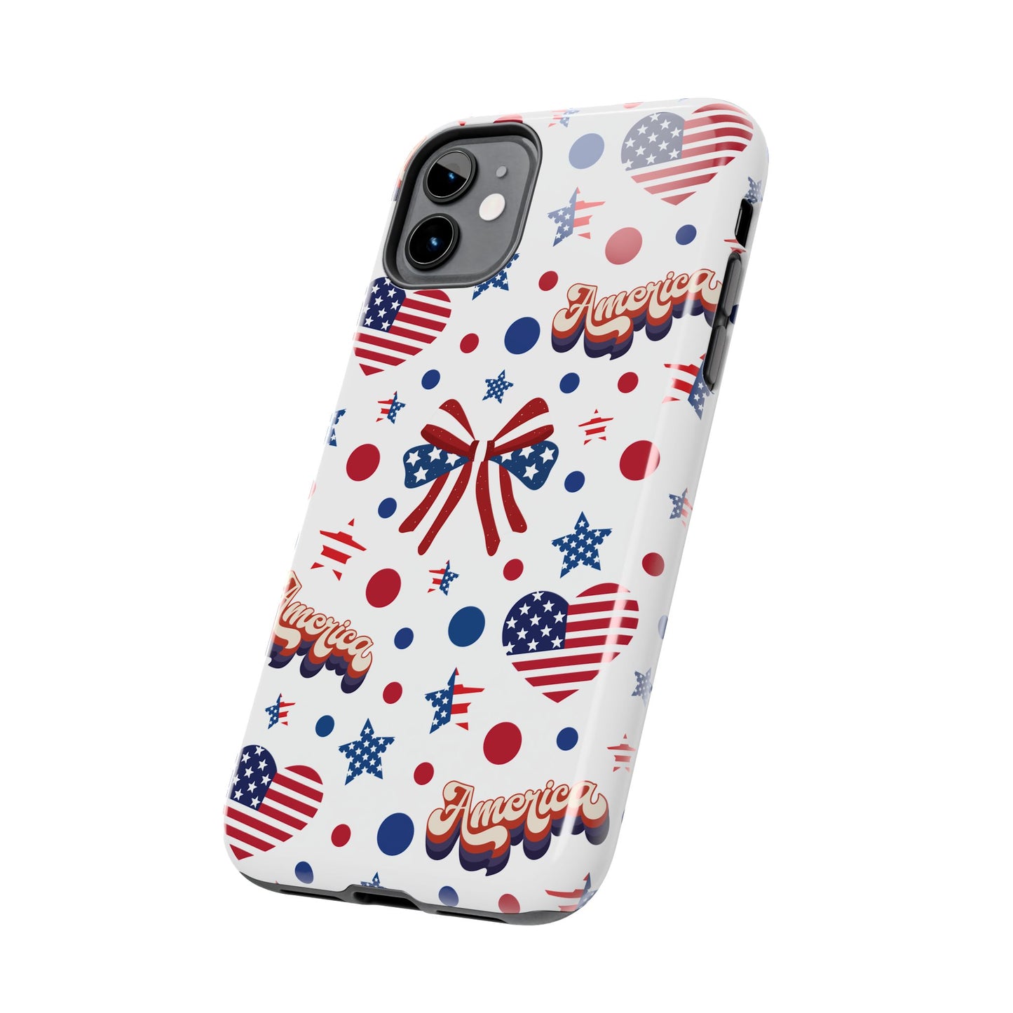 Coque de téléphone robuste America's Sweetheart and Bows pour iPhone et Samsung Galaxy