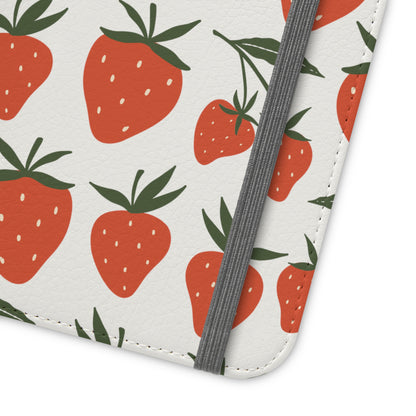 Tropical Strawberry Flip Phone Case Cover with Pockets - Phone Case - Kristine Celestine