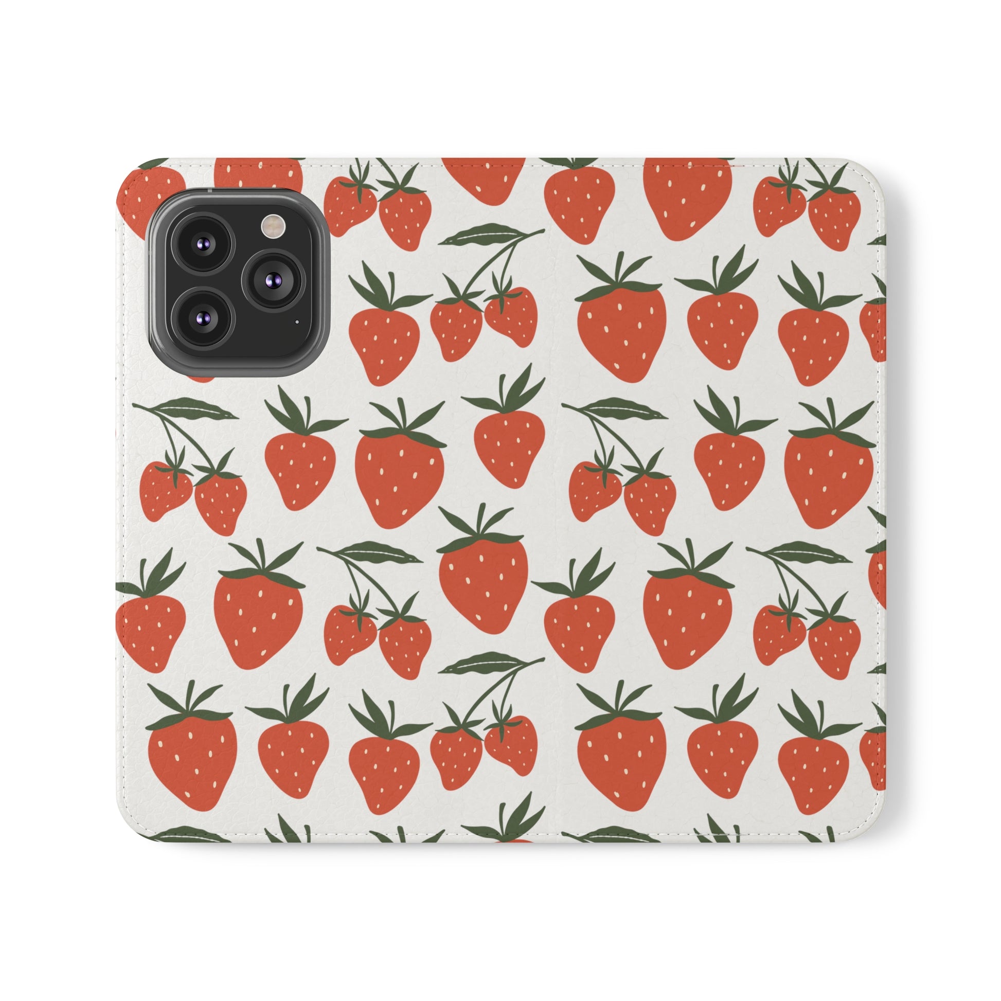 Tropical Strawberry Flip Phone Case Cover with Pockets - Phone Case - Kristine Celestine