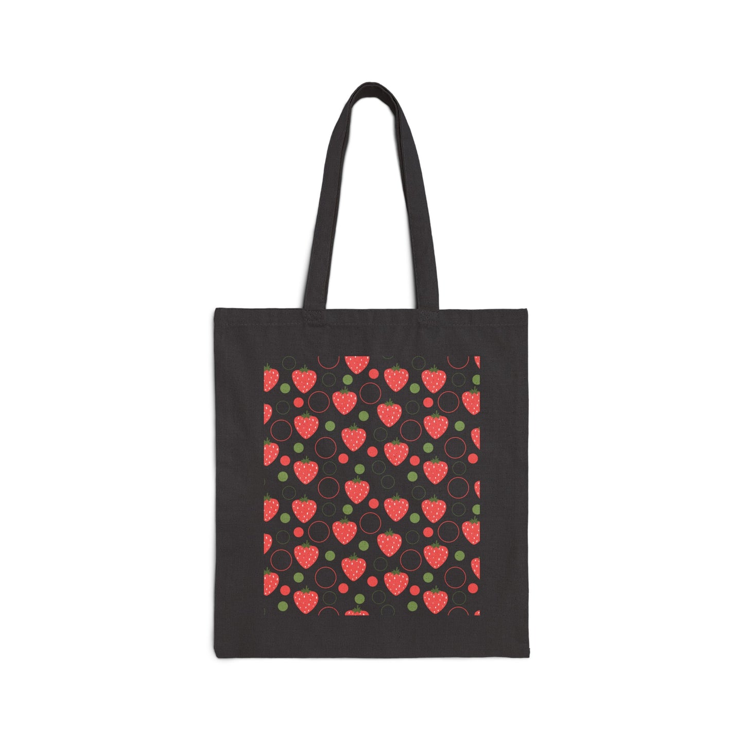 Red Strawberry Bubbles Cotton Canvas Tote Bag - Bags - Kristine Celestine