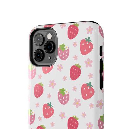 Strawberries and Daisies Tough Phone Case for iPhone and Samsung Galaxy