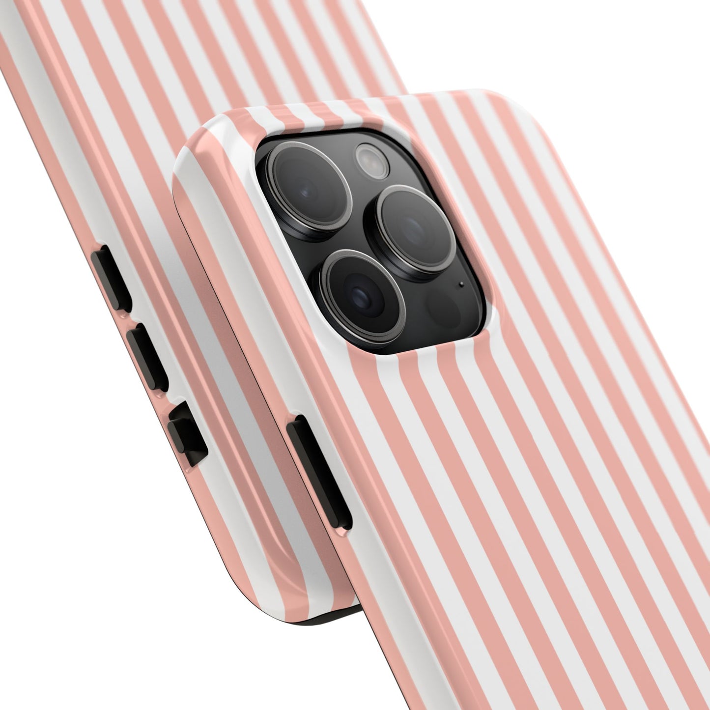 Coral Pink Stripes Tough Phone Case for iPhone and Samsung Galaxy