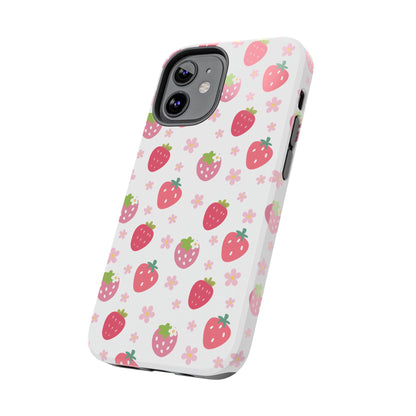 Strawberries and Daisies Tough Phone Case for iPhone and Samsung Galaxy