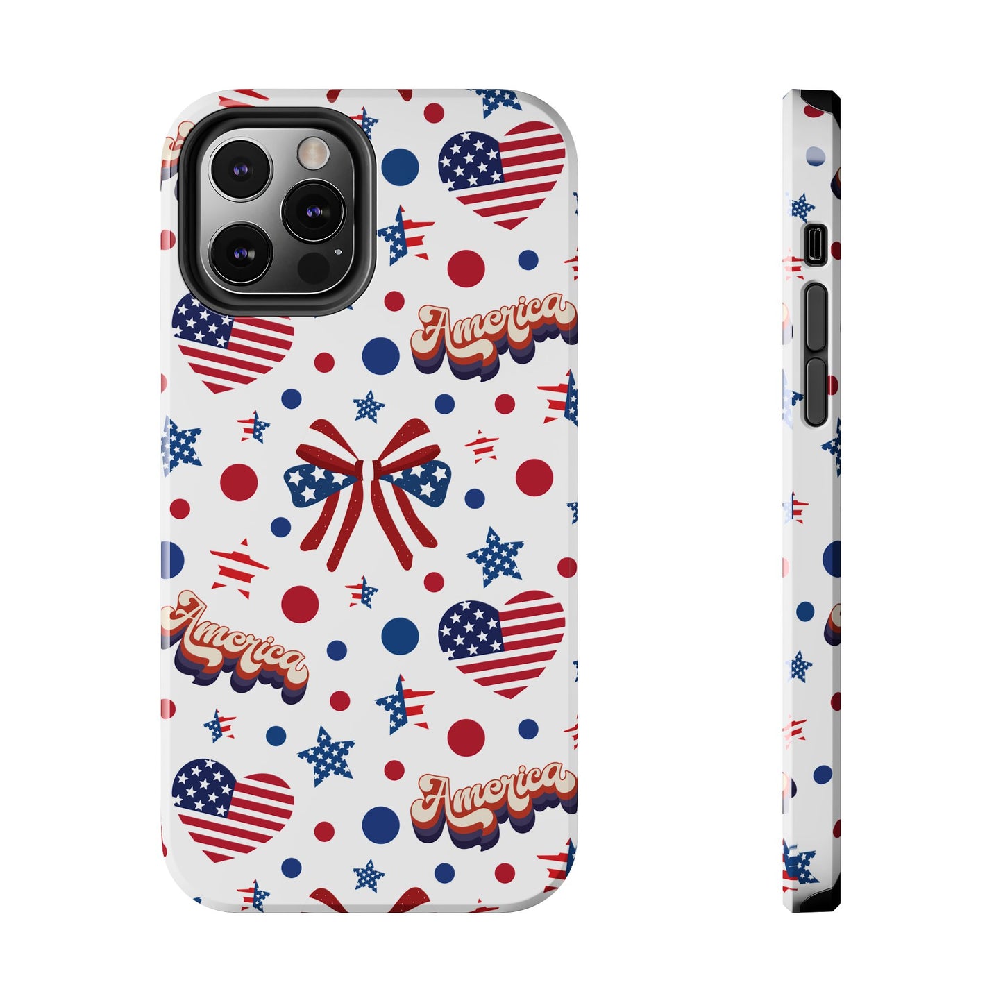 Coque de téléphone robuste America's Sweetheart and Bows pour iPhone et Samsung Galaxy