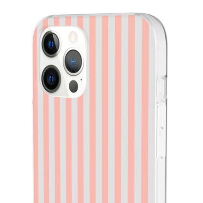 Coral Pink Stripes Flexible Phone Case iPhone Case Samsung Galaxy - Phone Case - Kristine Celestine