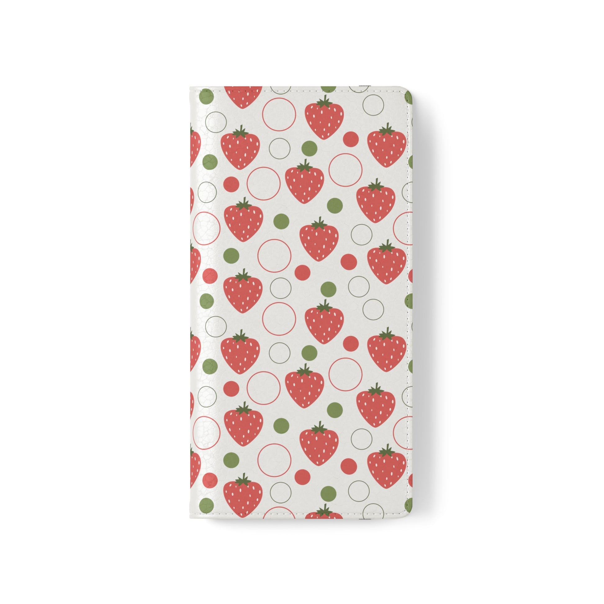 Red Strawberry Bubbles Flip Phone Case Cover with Pockets - Phone Case - Printify - Kristine Celestine