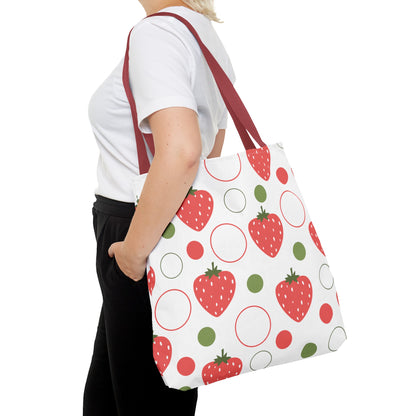 Red Strawberry Bubbles Tote Bag - Bags - Kristine Celestine