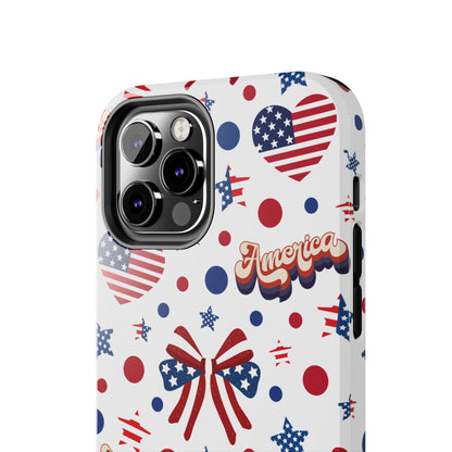 Coque de téléphone robuste America's Sweetheart and Bows pour iPhone et Samsung Galaxy