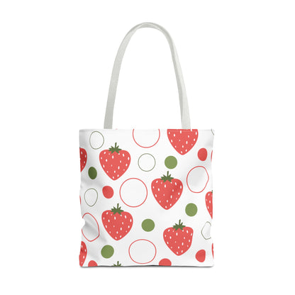 Red Strawberry Bubbles Tote Bag - Bags - Kristine Celestine