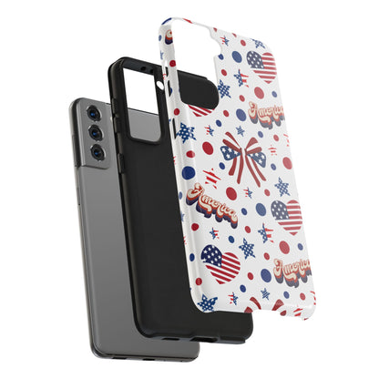 Coque de téléphone robuste America's Sweetheart and Bows pour iPhone et Samsung Galaxy