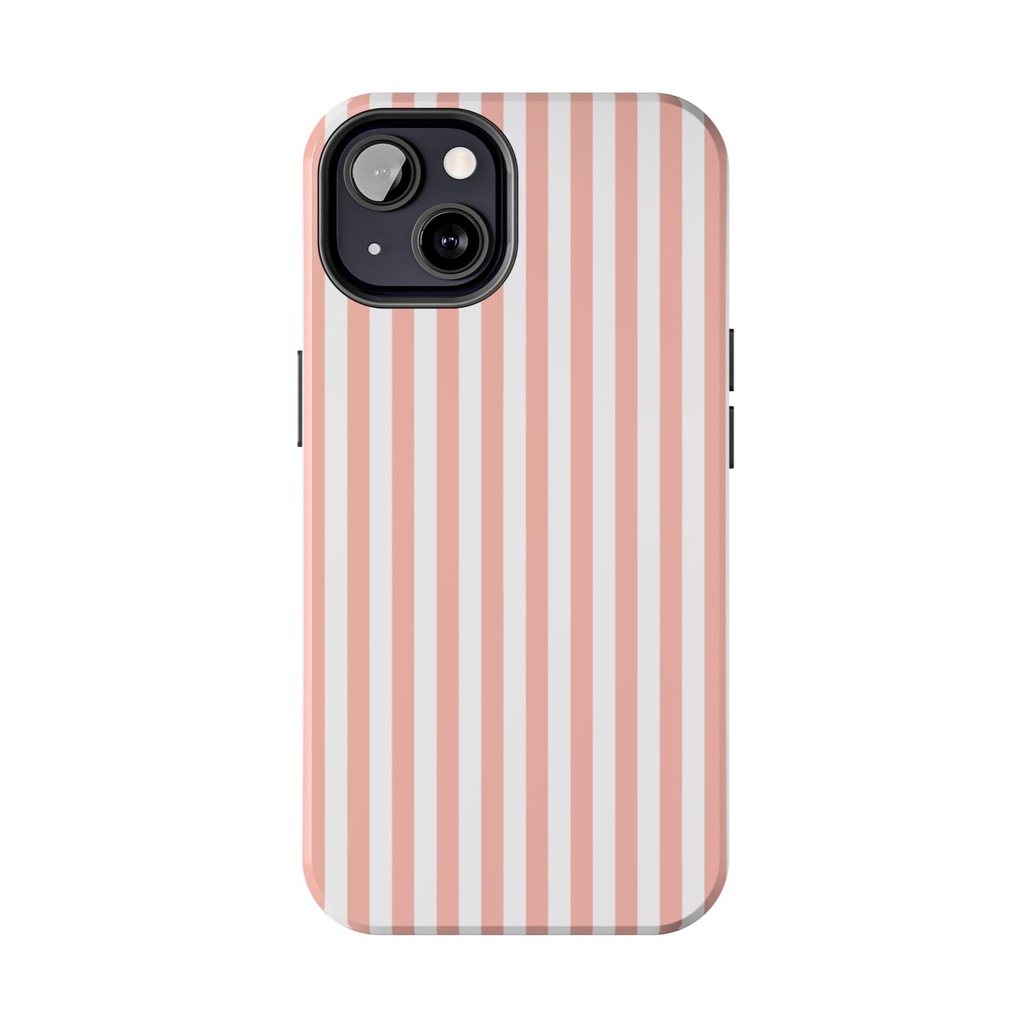 Coral Pink Stripes Tough Phone Case for iPhone and Samsung Galaxy