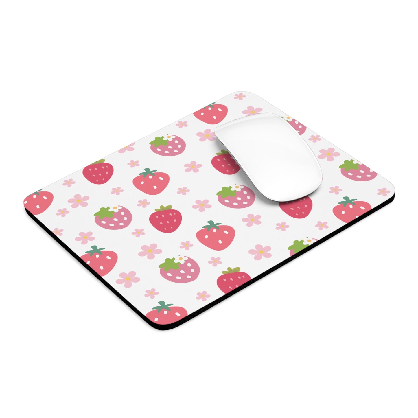 Strawberries and Daisies Mouse Pad