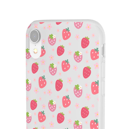 Strawberries and Daisies Flexible Phone Case iPhone Case Samsung Galaxy - Phone Case - Kristine Celestine