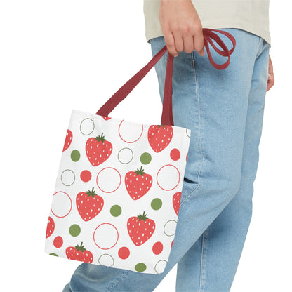 Red Strawberry Bubbles Tote Bag - Bags - Kristine Celestine