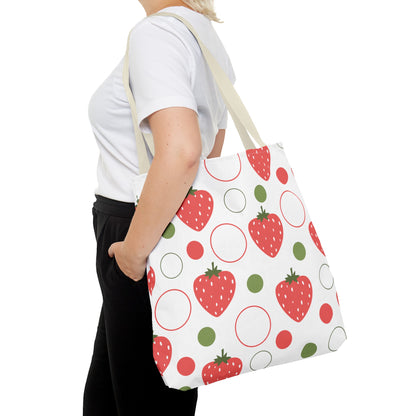 Red Strawberry Bubbles Tote Bag - Bags - Kristine Celestine