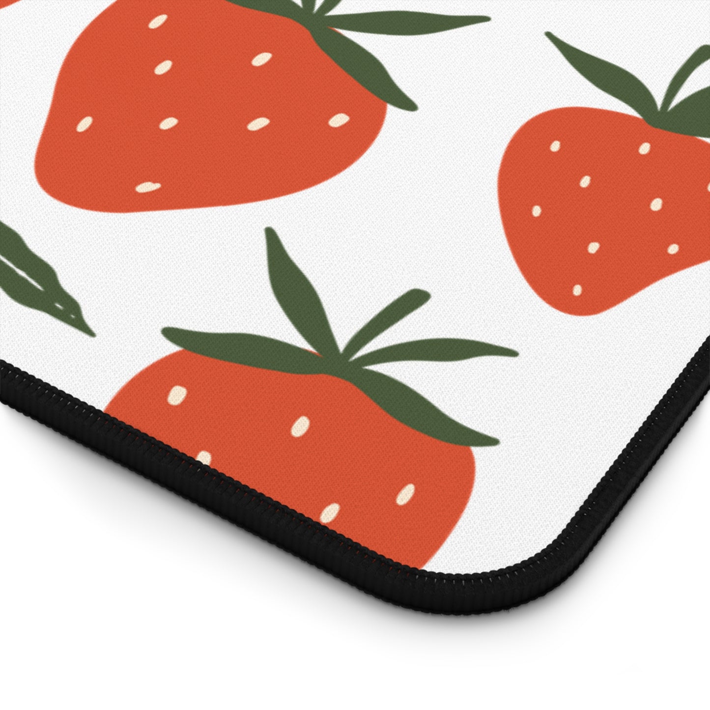 Tropical Strawberry Desk Mat Fruity Red Strawberries Computer Mat