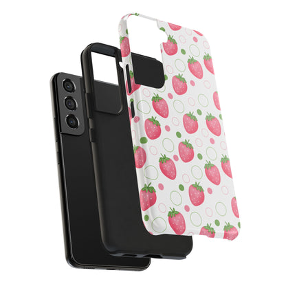 Pink Strawberry Bubbles Tough Phone Case for iPhone and Samsung Galaxy