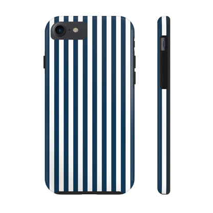 Navy Blue Stripes Tough Phone Case for iPhone and Samsung Galaxy