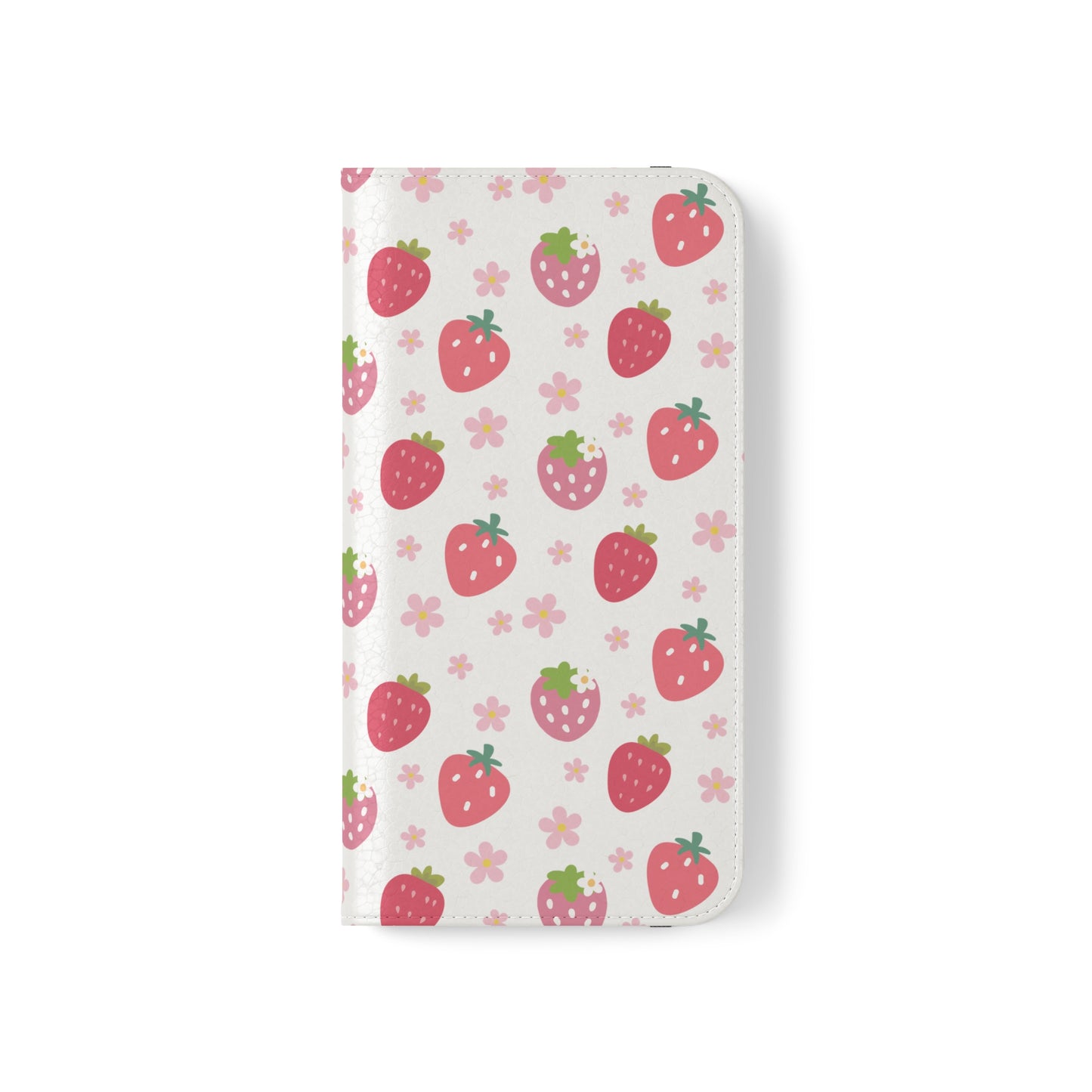 Strawberries and Daisies Flip Phone Case Cover with Pockets - Phone Case - Kristine Celestine