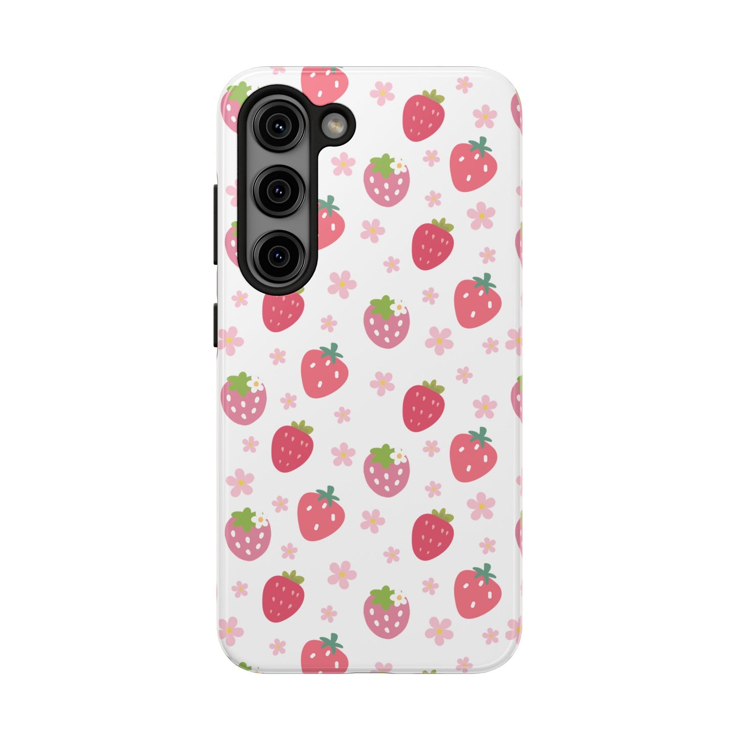 Strawberries and Daisies Tough Phone Case for iPhone and Samsung Galaxy