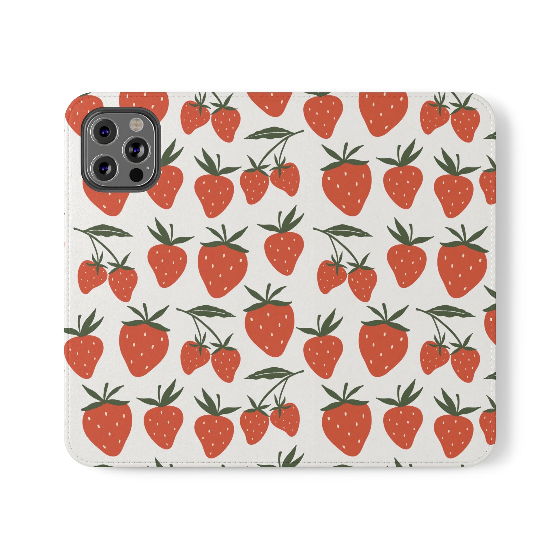 Tropical Strawberry Flip Phone Case Cover with Pockets - Phone Case - Kristine Celestine