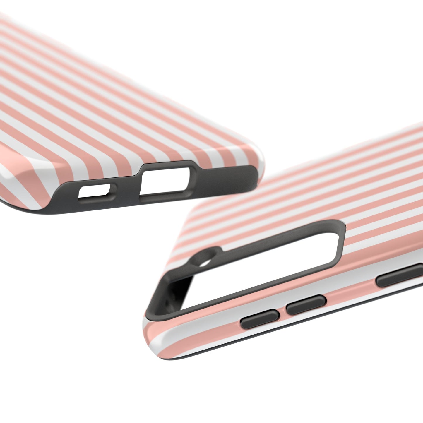 Coral Pink Stripes Tough Phone Case for iPhone and Samsung Galaxy