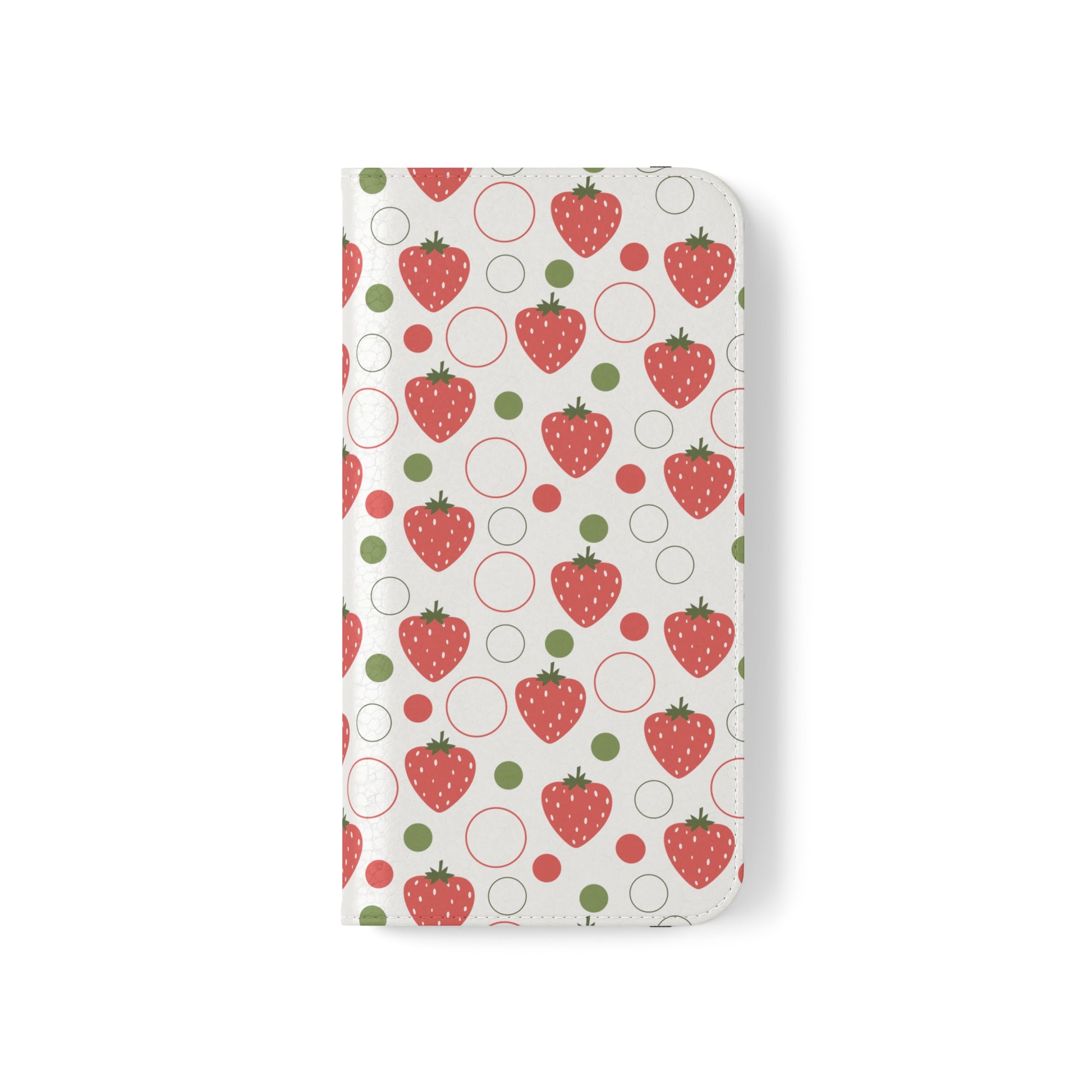 Red Strawberry Bubbles Flip Phone Case Cover with Pockets - Phone Case - Kristine Celestine