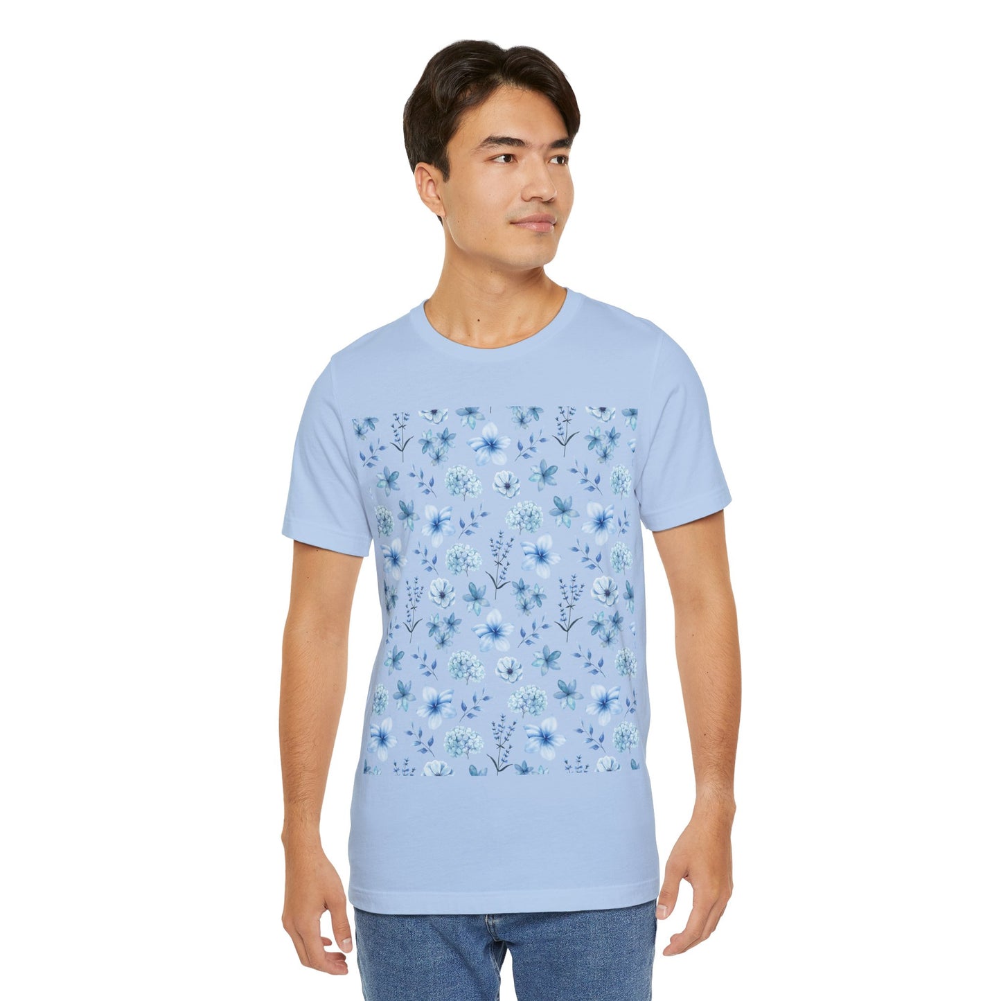 Snowy Blue Flowers Unisex Shirt - T - Shirt - Printify - Kristine Celestine