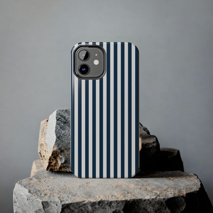 Navy Blue Stripes Tough Phone Case for iPhone and Samsung Galaxy