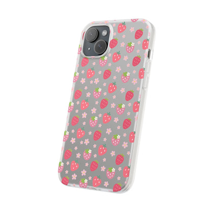 Strawberries and Daisies Flexible Phone Case iPhone Case Samsung Galaxy - Phone Case - Kristine Celestine