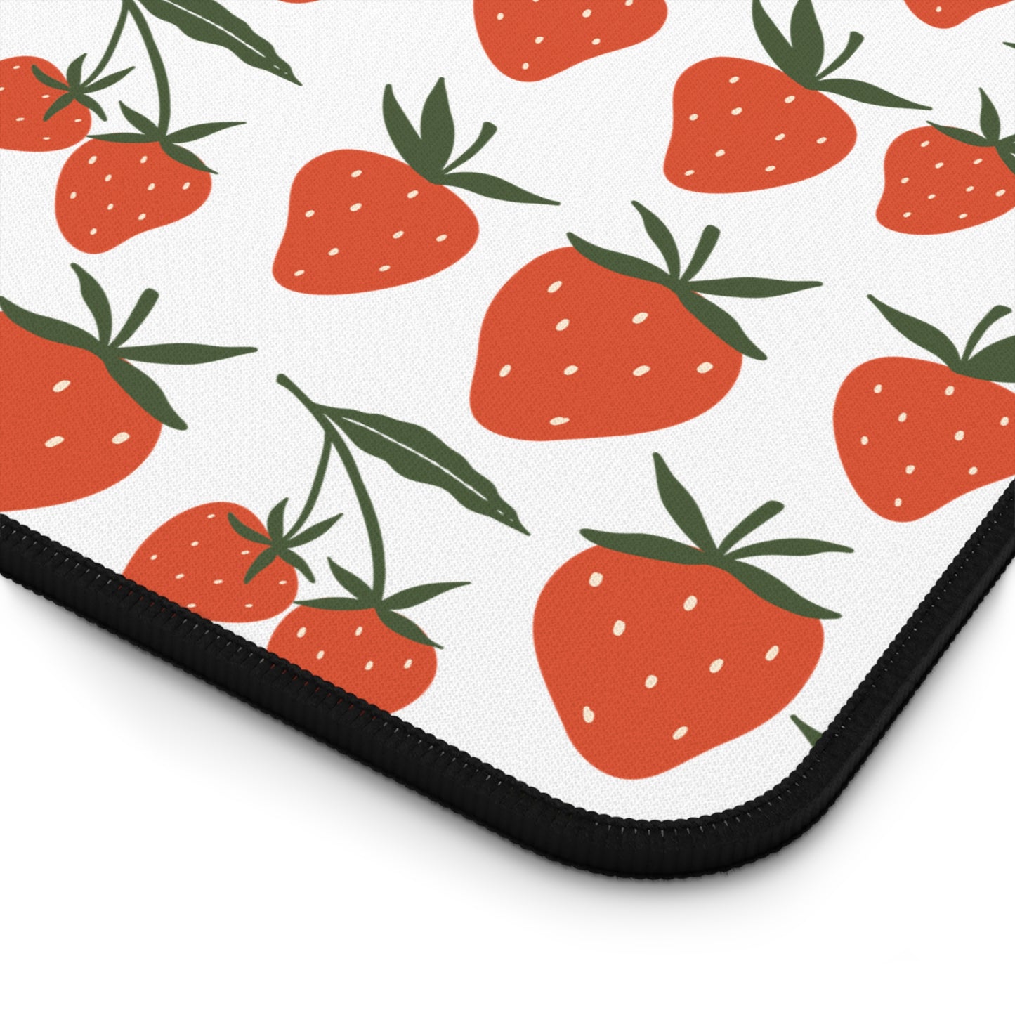 Tropical Strawberry Desk Mat Fruity Red Strawberries Computer Mat