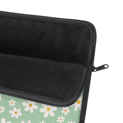 Mint Daisy Delight Laptop Sleeve Cute Daisies Laptop Pouch Green Summer Laptop Bag Sage Pistachio Green Laptop Case Spring Laptop Protector Cute Tablet Sleeve Pretty Tablet Case Adorable Tablet Pouch