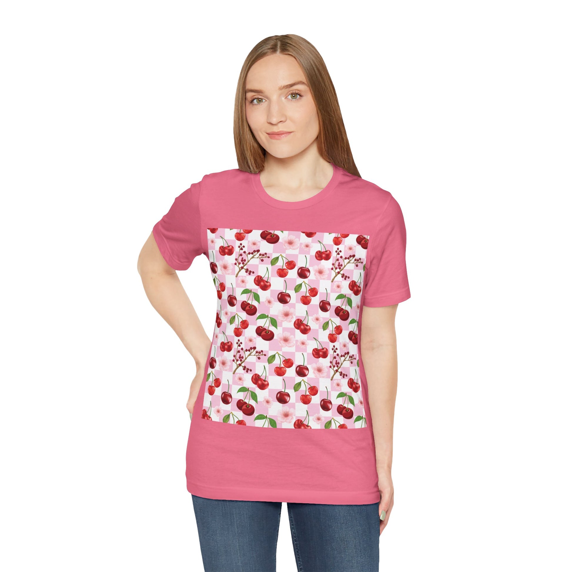 Cherry Checkerboard T - Shirt - T - Shirt - Kristine Celestine