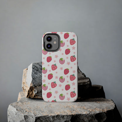 Strawberries and Daisies Tough Phone Case for iPhone and Samsung Galaxy