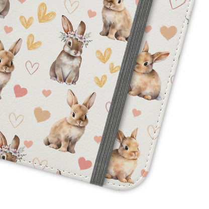 Bunny Love Flip Phone Case Cover with Pockets - Phone Case - Kristine Celestine