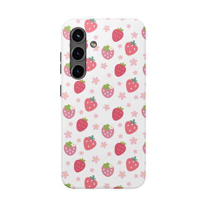 Strawberries and Daisies Tough Phone Case for iPhone and Samsung Galaxy