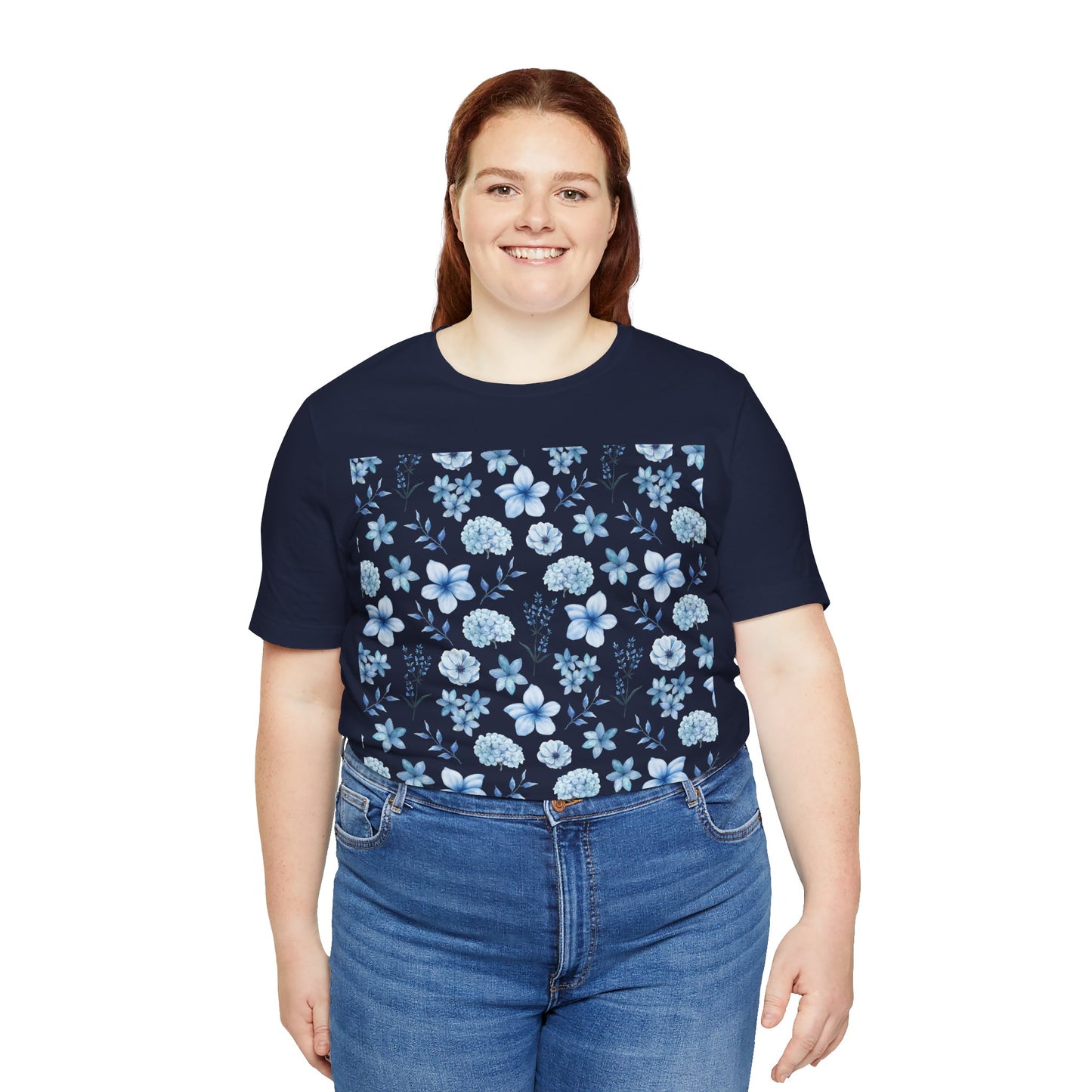 Snowy Blue Flowers T-Shirt