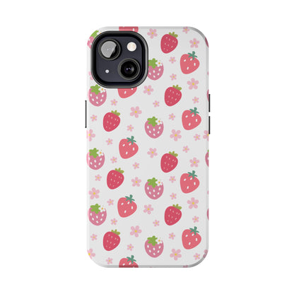 Strawberries and Daisies Tough Phone Case for iPhone and Samsung Galaxy