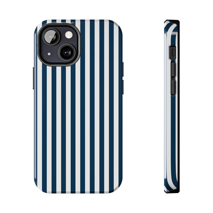 Navy Blue Stripes Tough Phone Case for iPhone and Samsung Galaxy