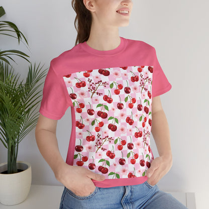 Cherry Checkerboard T - Shirt - T - Shirt - Kristine Celestine