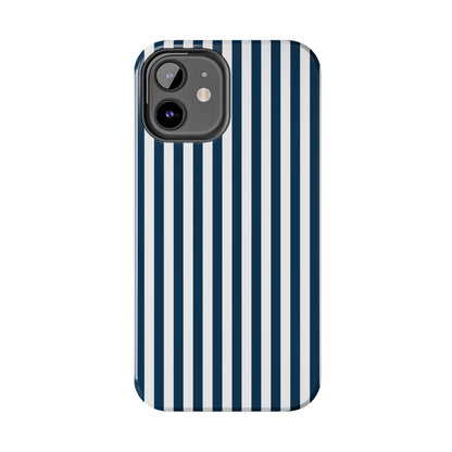 Navy Blue Stripes Tough Phone Case for iPhone and Samsung Galaxy